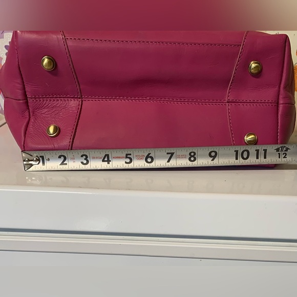 Denver Leather Craft Buffalo Leather Fuchsia Marilyn Tote Bag - Picture 12 of 16